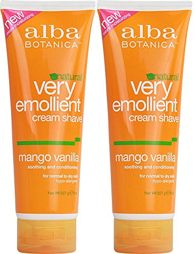 0700064835913 - ALBA NATURAL VERY EMOLLIENT CREAM SHAVE, MANGO VANILLA, 8 OUNCE (PACK OF 2)