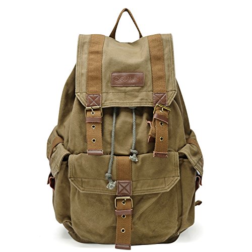 0700112808975 - GOOTIUM 21101AMG SPECIALLY HIGH DENSITY THICK CANVAS BACKPACK RUCKSACK,ARMY GREEN