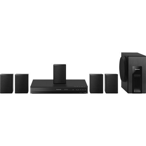 0700115638777 - PANASONIC 5.1 CHANNEL 300 WATT DVD HOME THEATER SURROUND SOUND ENTERTAINMENT SYSTEM WITH DVD PLAYER FULL HD 1080P , USB, HDMI, FM TUNER PLUS SUPERIOR 6FT HIGH SPEED HDMI CABLE