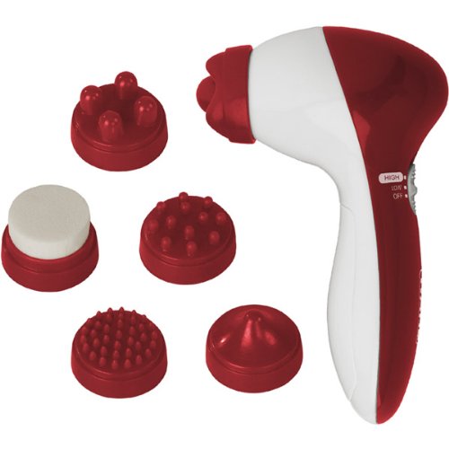0700115640428 - WAHL MINI THERAPY PERSONAL HANDHELD MASSAGER, WITH 6 INTERCHANGEABLE ATTACHMENTS, ACCUPOINT ATTACHMENT, DEEP MUSCLE ATTACHMENT, FACIAL ATTACHMENT, GENERAL BODY ATTACHMENT, RAISED BUMP ATTACHMENT, SCALP ATTACHMENT, AND 2 CONVENIENT SPEEDS, BONUS FREE BATT
