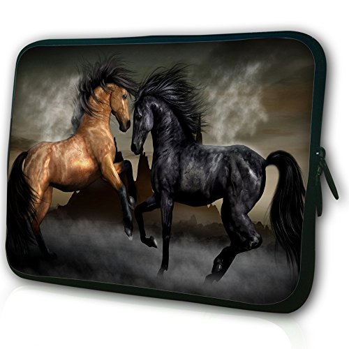 0700115668750 - YELLOW AND BLACK HORSES 13.3 INCH LAPTOP COMPUTER BRIEFCASES RAINPROOF HANDLE BAG SLEEVE CASE FOR MACBOOK AIR MACBOOK PRO RETINA PRO