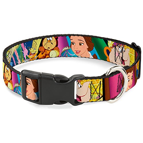 0700146027533 - BUCKLE-DOWN BEAUTY & THE BEAST BE OUR GUEST SCENES DISNEY DOG COLLAR PLASTIC CLIP BUCKLE, NARROW-SMALL