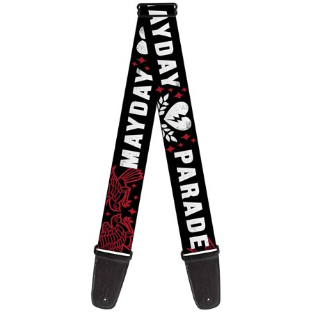 0700146409483 - MAYDAY PARADE BROKEN HEART CREST/SPARROWS BLACK/RED/WHITE - GUITAR STRAP