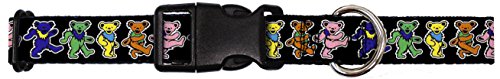 0700146476065 - BUCKLE-DOWN DOG COLLAR PLASTIC CLIP BUCKLE - DANCING BEARS BLACK/MULTI COLOR - 1 X 15-26 INCHES
