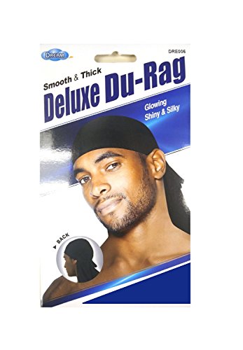 0700256743781 - DREAM DELUXE DU-RAG BLUE - SMOOTH & THICK, SUPERIOR QUALITY, STRETCHABLE, WRINKLE FREE, 100% POLYESTER
