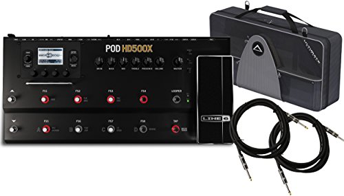 0700355953814 - LINE 6 POD HD500X GUITAR MULTI-EFFECTS PROCESSOR W/DLX PEDAL BAG AND 18.6' GUITAR CABLES
