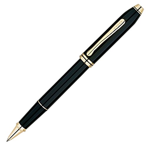 0700358310669 - CROSS TOWNSEND, BLACK LACQUER, SELECTIP ROLLING BALL PEN, WITH 23 KARAT GOLD PLATED APPOINTMENTS