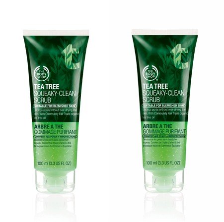 0700362975663 - THE BODY SHOP TEA TREE OIL SQUEAKY CLEAN EXFOLIATING SCRUB 2 PACK