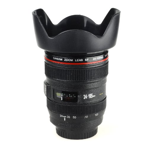 0700371099862 - OEM CANIAM LENS 1:1 EF 24-105MM F/4L IS USM PIGGY BANK PLASTIC CUP WITH COVER MUG, GREAT GIFT IDEA