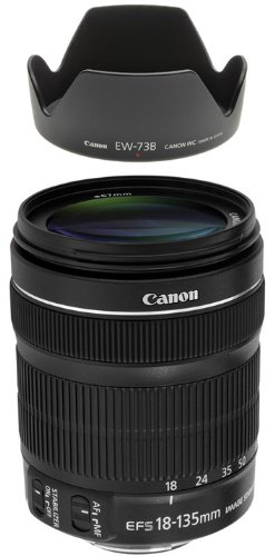 0700371350406 - CANON EF-S 18-135MM F/3.5-5.6 IS LENS WITH USA WARRANTY GENUINE CANON EW-73B LENS HOOD