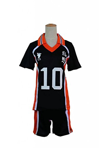 0700425667917 - HIGH SCHOOL UNIFORM JERSEY NO.10 SHOUYOU HINATA COSPLAY VOLLEYBALL SPORTS SUIT M SIZE