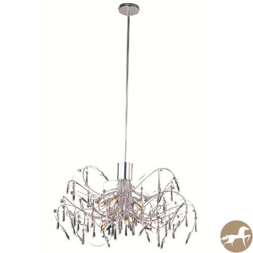 0700443006354 - CHRISTOPHER KNIGHT HOME GRANDCOUR 10-LIGHT ROYAL CUT CRYSTAL AND CHROME PENDANT