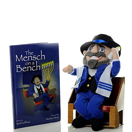 0700443999625 - LICENSED 2 PLAY THE MENSCH ON A BENCH REMOVABLE HANUKKAH DECOR WITH HARDCOVER BOOK