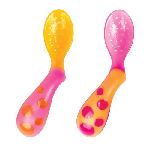 0700465435040 - SASSY 2 PACK BABY LESS MESS TODDLER SPOON, PINK