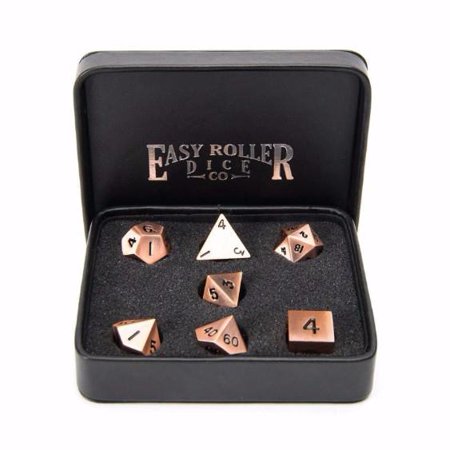 0700465842824 - COPPER METAL POLYHEDRAL DICE SET | 7 PIECE | PROFESSIONAL EDITION | FREE DISPLAY CASE | HAND CHECKED QUALITY CONTROL AND PRECISION MACHINING ACCURACY| MONEY BACK GUARANTEE