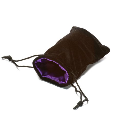 0700465843678 - VELVET DICE BAG 5X8 INCH | HIGH QUALITY DELUXE DOUBLE STITCHED SEAM | SNAG PROOF SATIN LINING | HOLDS OVER 110 DICE | PURPLE INTERIOR WITH BLACK EXTERIOR | SUPER STURDY | LIFETIME GUARANTEE