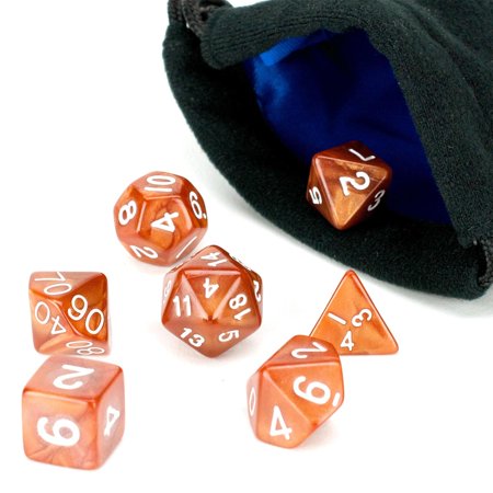 0700465843852 - POLYHEDRAL DICE SET | 7 PIECE COPPER COLOR SOLID (OPAQUE) | PRISTINE EDITION | FREE CARRYING BAG | HAND CHECKED QUALITY | MONEY BACK GUARANTEE