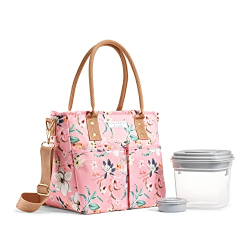 0700522249733 - FIT + FRESH SUMMERTON INSULATED LUNCH BAG, COOLER BAG, LUNCH BAG FOR WOMEN WITH A WITH 4-CUP SALAD SHAKER SET, REUSABLE LUNCH BOX, PERFECT FOR WORK, SCHOOL, BEACH & MORE, ENCHANTED CHIC