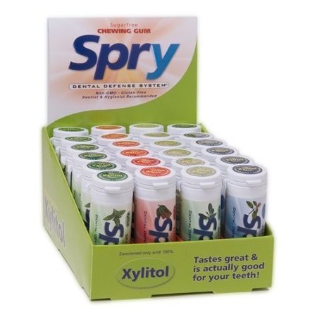 0700596100800 - SPRY CHEWING GUM TUBE DISPLAY ASSORTED FLAVORS WITH GREEN TEA