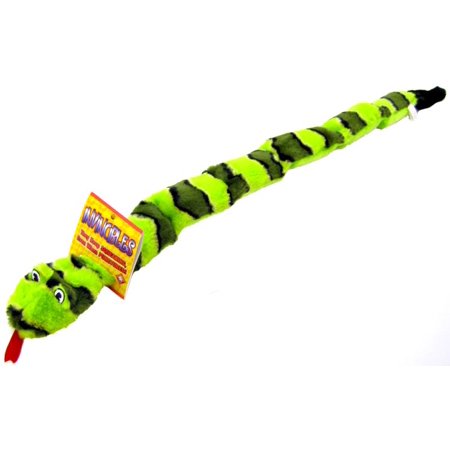 0700603014816 - INVINCIBLES SNAKE DOG TOY SIZE SIX SQUEAKERS 35 H X 3 W X 2 D COLOR GREEN