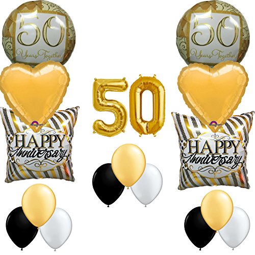 0700617417733 - 50 YEARS TOGETHER HAPPY ANNIVERSARY BALLOON DECORATION KIT