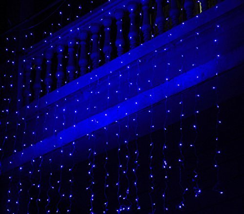 0700697029420 - AGPTEK 9.8FT 300 LED WEATHERPROOF FREEZE-PROOF OUTDOOR STRING LIGHT CURTAIN LIGHT FOR CHRISTMAS XMAS WEDDING PARTY HOME DECORATION - BLUE