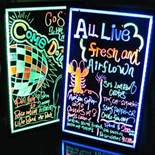 0700697056006 - AGPTEK 16X12 FLASHING ILLUMINATED ERASABLE NEON LED MESSAGE WRITING BOARD MENU SIGN (7 COLORS OF RGB 28 FLASHING-MODE REMOTE CONTROL, METAL CHAIN FOR HANGING UP, WASHABLE ERASER CLOTH)