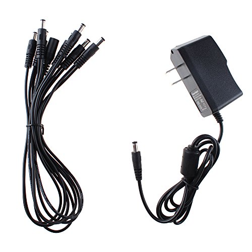 0700697071702 - AGPTEK® 9V DC 1A GUITAR EFFECT PEDAL POWER SUPPLY ADAPTER AND 7 WAY DAISY CHAIN CABLE KIT
