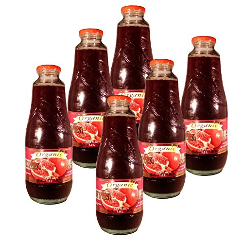 0700729579817 - ORGANIC RAW POMEGRANATE JUICE 100% FRESHLY SQUEEZED. PACK OF SIX (6 X 1 L)