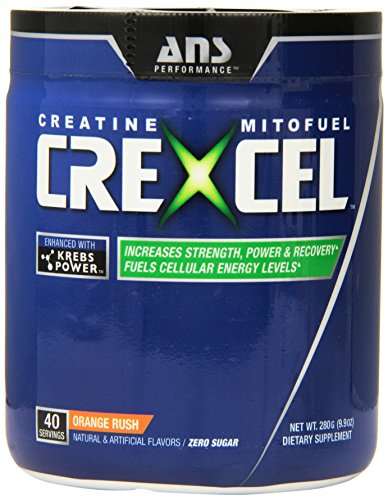 0700729999806 - ANS PERFORMANCE CREXCEL, CREATINE MITOFUEL ENHANCED WITH KREBS POWER FOR MORE MUSCLE POWER, ORANGE RUSH, 40 SERVINGS, 280 GRAM