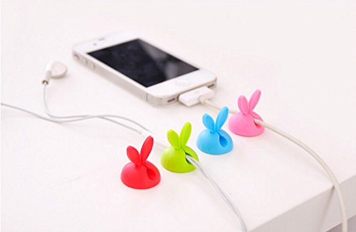 0700736355695 - MAGIK LOTS OF CABLE CLIP DESK TIDY WIRE DROP LEAD USB CHARGER CORD HOLDER SECURE TABLE (RABBIT DROP, 12X)