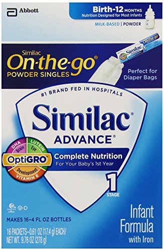 0070074628110 - SIMILAC ADVANCE INFANT FORMULA WITH IRON, STAGE 1 ON THE GO POWDER STICKS, 16 COUNT , 9.76 OZ (PACK OF 4) (PACKAGING MAY VARY)
