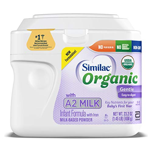 0070074679082 - SIMILAC ORGANIC WITH A2 MILK INFANT FORMULA, 6 COUNT, GENTLE AND EASY TO DIGEST, WITH KEY NUTRIENTS FOR BABY’S FIRST YEAR, NO PALM OLEIN OIL, NON- GMO BABY FORMULA POWDER, 23.2-OZ EACH
