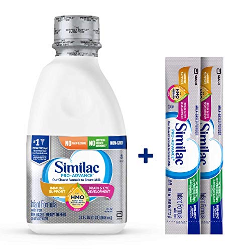 0070074679198 - SIMILAC PRO-ADVANCE, 6 COUNT, INFANT FORMULA FOR IMMUNE SUPPORT, WITH 2’-FL HMO, NON-GMO, READY-TO-FEED BABY FORMULA, 32 FL OZ + 2 ON-THE-GO POWDER STICK PACKS