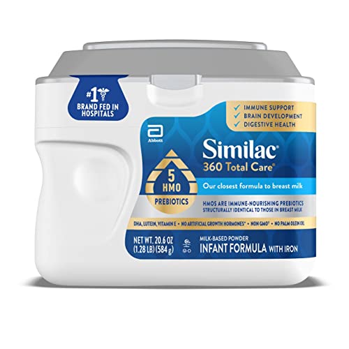 0070074680644 - SIMILAC 360 TOTAL CARE INFANT FORMULA WITH 5 HMOS, THE CLOSEST PREBIOTIC BLEND TO BREAST MILK, NON-GMO, BABY FORMULA POWDER, 20.6 OZ TUB