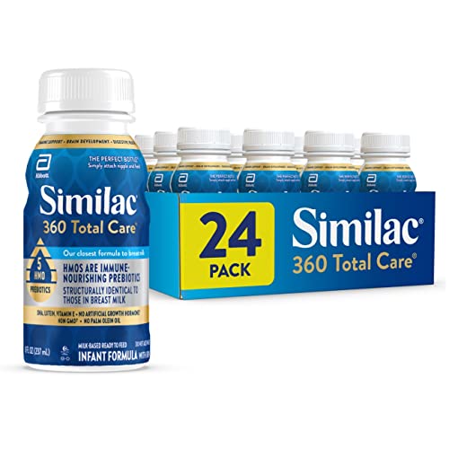 0070074681382 - SIMILAC 360 TOTAL CARE INFANT FORMULA, 24 COUNT, WITH 5 HMOS, THE CLOSEST PREBIOTIC BLEND TO BREAST MILK, NON-GMO, BABY FORMULA, READY-TO-FEED, 8-FL OZ BOTTLES