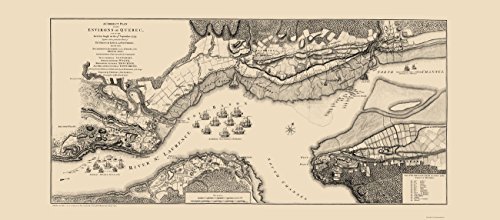 0700751842736 - OLD INTERNATIONAL MAPS - QUEBEC CANADA REGION OLD FRENCH WAR PLANS BY JEFFERYS 1759 - MATTE ART PAPER