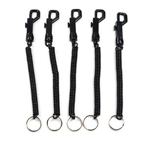 0700953649331 - BLUECELL PACK OF 5 PLASTIC KEY RING SNAP SPRING HOOK FOR OUTDOOR SPORT (BLACK)