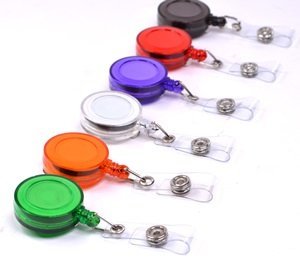 0700953665706 - COSMOS 6 PCS DIFFERENT COLORS PLASTIC RETRACTABLE REEL WITH BELT CLIP FOR ID BADGE