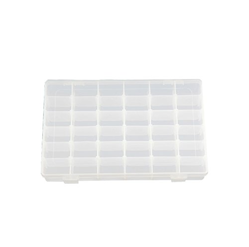 0700953689580 - COSMOS ® HARD PLASTIC CLEAR 36 COMPARTMENT JEWELRY STORAGE BOX ORGANIZER WITH REMOVABLE DIVIDERS