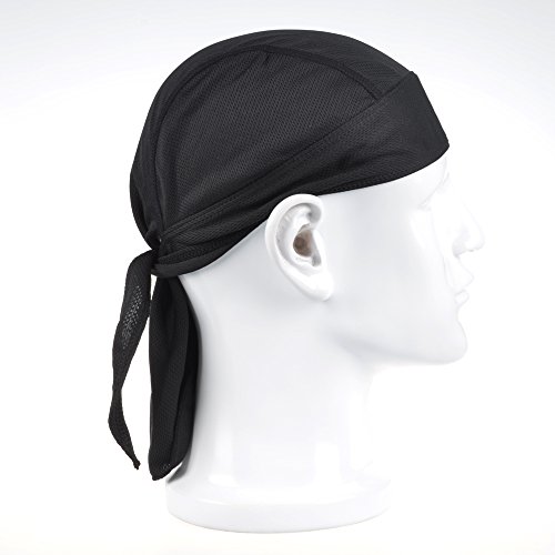 0700953691217 - COSMOS® HIGH-PERFORMANCE MESH DEW RAG COOLING SKULL CAP FOR RIDING / SKIING / MOTORCYCLING / TREKKING / MOUNTAIN CLIMBING OR OTHER SPORT ACTIVITIES (BLACK)