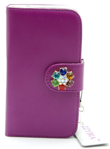 0700953818874 - ZZYBIA® S4 HR M PURPLE LEATHERETTE STAND CASE CARD HOLDER WALLET FOR SAMSUNG GALAXY S4 IV I9500 I9505