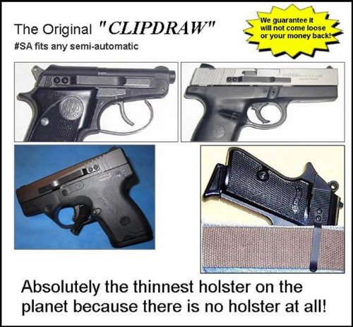 0700987205084 - CLIPDRAW SA-B UNIVERSAL GUN HOLSTER, BLACK