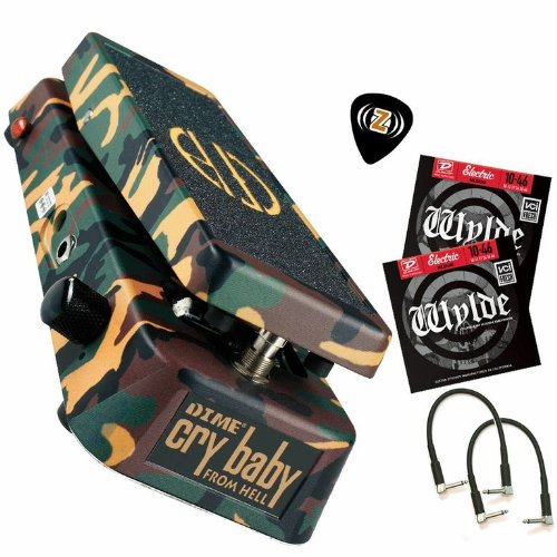 0700987274936 - DUNLOP GCDB01 CRY BABY DIMEBAG DARRELL SIGNATURE CRYBABY WAH WAH PEDAL BUNDLE WITH ZORRO SERIES PICK PACK, ZWN1046 DUN ZAKK ICON MED ELEC & 2 PATCH CABLES (6)