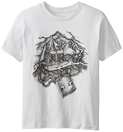 0700987345629 - MINECRAFT BIG BOYS' SQUID PRO QUO YOUTH T-SHIRT, SILVER, LARGE