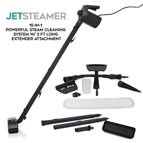 7010142831885 - JET STEAMER - 15 IN 1 HANDHELD MULTI-PURPOSE STEAM CLEANING SYSTEM - PORTABLE - EXTRA LONG 3FT FLOOR ATTACHMENT - GARMENTS - KITCHEN - BATHROOM - CAR - BED BUGS