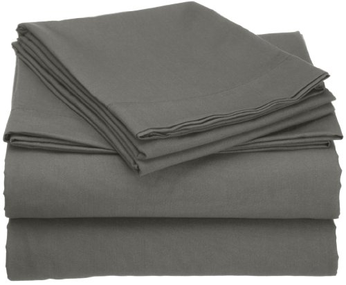 0701017799252 - CLARA CLARK® PREMIER 1800 COLLECTION ATTACHED WATERBED SHEET SET, WITH POLE INSERT POCKETS, QUEEN SIZE, CHARCOAL STONE GRAY