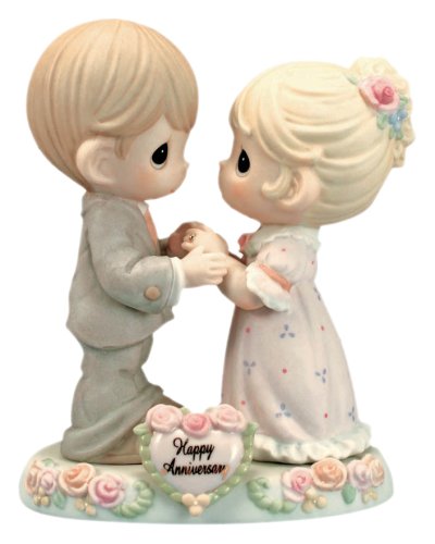 0701173037229 - PRECIOUS MOMENTS, ANNIVERSARY GIFTS, OUR LOVE WAS MEANT TO BE, BISQUE PORCELAIN FIGURINE, #115909