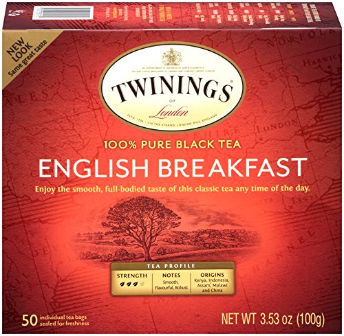 0701219181145 - TWININGS ENGLISH BREAKFAST TEA, TEA BAGS, 50-COUNT BOXES (PACK OF 6)