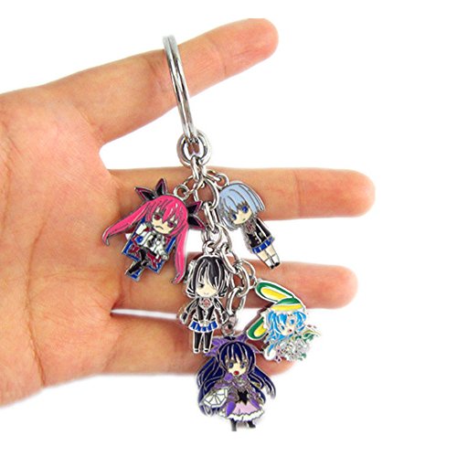 0701233666970 - ANIME DATE A LIVE COLORED METAL PENDANT KEYCHAIN